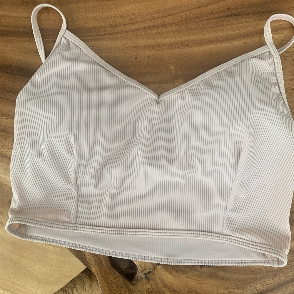 Kortni Jeane White Ribbed Bikini Top